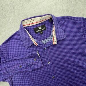 Butter Cloth Button Down Shirt Mens M Purple Pink Regular Fit Long Slv